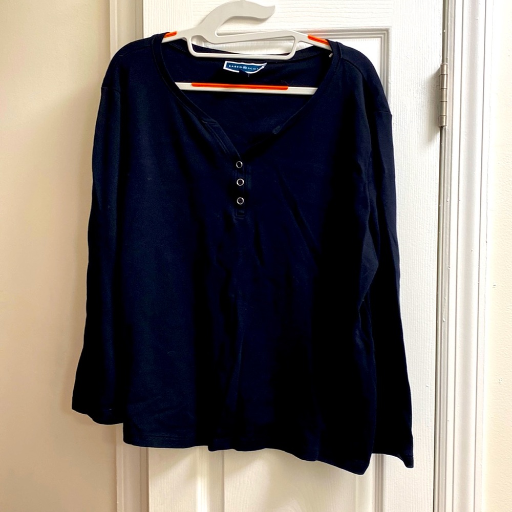 Karen Scott XL Black long sleeve Top